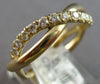 ESTATE .36CT DIAMOND 14K YELLOW GOLD CLASSIC ROUND CRISS CROSS INFINITY FUN RING