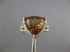 ESTATE LARGE 9.10CT DIAMOND & AAA SMOKEY TOPAZ 14KT WHITE GOLD TRILLION FUN RING
