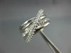 ESTATE WIDE .60CT DIAMOND 14KT WHITE GOLD MULTI ROW CRISS CROSS LOVE RING #1088