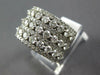 ESTATE LARGE 2.77CT DIAMOND 14K WHITE GOLD 3D CLASSIC MULTI ROW ANNIVERSARY RING