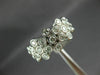 ESTATE WIDE .76CT DIAMOND 14K WHITE GOLD MULTI ROW FLOWER BEZEL ANNIVERSARY RING