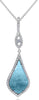 3.59CT DIAMOND & AAA WHITE TOPAZ & AAA BLUE TOPAZ 14K WHITE GOLD 3D HALO PENDANT