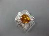 ESTATE 3.71CT DIAMOND & AAA YELLOW SAPPHIRE 18KT WHITE GOLD OVAL BALLERINA RING