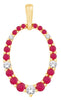 .72CT DIAMOND & AAA RUBY 14K YELLOW GOLD 3D OPEN OVAL GRADUATING JOURNEY PENDANT