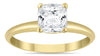 ESTATE 1.0CT DIAMOND 14KT YELLOW GOLD CLASSIC SOLITAIRE CUSHION ENGAGEMENT RING