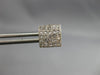 ESTATE 1.0CT DIAMOND 14KT TWO TONE GOLD 3D INVISIBLE SQUARE STUD EARRINGS #17965