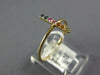 ESTATE .20CT AAA MULTI COLOR SAPPHIRE 14KT YELLOW GOLD 3D RAINBOW FUN BAR RING