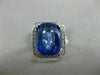 ESTATE EXTRA LARGE 12.25CT DIAMOND & AAA SAPPHIRE 14K WHITE GOLD ENGAGEMENT RING