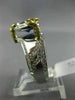 ESTATE LARGE 1.78CT DIAMOND & AAA SAPPHIRE 18K 2 TONE GOLD HEART ENGAGEMENT RING