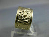ANTIQUE WIDE 14K YELLOW GOLD HAND ETCHED ETERNITY FLOWER ANNIVERSARY RING #26643