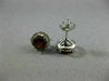 ESTATE 1.94CT DIAMOND & AAA GARNET 14KT WHITE GOLD 3D ROUND HALO STUD EARRINGS