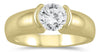 .75CT DIAMOND 14KT YELLOW GOLD 3D CLASSIC SOLIATIRE SEMI BEZEL ENGAGEMENT RING