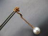 ESTATE LARGE .52CT DIAMOND & AAA SOUTH SEA PEARL 18KT ROSE GOLD SWIRL HANGING EARRINGS