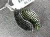 ESTATE 1.35CT BLACK & GREEN DIAMOND 18K WHITE GOLD MULTI ROW DOUBLE LEAF PENDANT