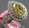 LARGE GIA 2.88CT WHITE & FANCY YELLOW DIAMOND 18K 2 TONE GOLD 3D ENGAGEMENT RING