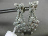 ESTATE LARGE 2.62CT DIAMOND 14KT WHITE GOLD 3D FLOWER BUTTERFLY HANGING EARRINGS