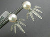 ESTATE .33CT DIAMOND & AAA SOUTH SEA PEARL 14KT WHITE GOLD SPIKE JACKET EARRINGS