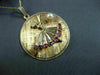 ANTIQUE LARGE 14KT YELLOW GOLD & AAA MULTI GEM FLOATING BALLERINA PENDANT #22522