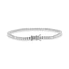 ESTATE LARGE 4.03CT DIAMOND 14K WHITE GOLD PRINCESS CUT CLASSIC TENNIS BRACELET