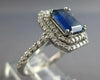 LARGE 2.38CT DIAMOND & AAA SAPPHIRE 14KT WHITE GOLD HALO ENGAGEMENT RING #27594