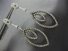 LARGE 1.88CT WHITE & CHOCOLATE FANCY DIAMOND 14KT WHITE GOLD 3D HANGING EARRINGS