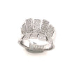 ESTATE .61CT DIAMOND 18KT WHITE GOLD 3D V SHAPE RECTANGULAR FUN RING