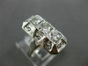 ANTIQUE WIDE .62 OLD MINE DIAMOND 14K WHITE GOLD 3D 3 STONE FILIGREE RING #22447