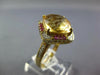 LARGE 5.77CT DIAMOND & AAA PINK SAPPHIRE & CITRINE 14KT YELLOW GOLD SQUARE RING