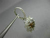 ESTATE LARGE GIA 5.39CT WHITE & CHOCOLATE FANCY DIAMOND 18KT WHITE GOLD EARRINGS
