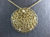 ESTATE .30CT DIAMOND 14KT YELLOW GOLD 3D CLASSIC WOVEN FLORAL ETOILE FUN PENDANT