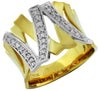 ESTATE .40CT DIAMOND 14KT WHITE AND YELLOW GOLD 3D CLASSIC MULTI X LOVE RING