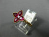 ESTATE 1.12CT DIAMOND & AAA RUBY 14KT ROSE GOLD SQUARE 4 LEAF CLOVER FLOWER RING