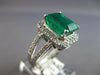 LARGE 4.46CT DIAMOND & AAA EMERALD 18KT WHITE GOLD EMERALD CUT ENGAGEMENT RING