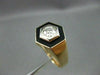 ESTATE WIDE .60CT OLD MINE DIAMOND 14K Y&W GOLD HEXAGON STUNNING MENS RING 22350