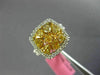 ESTATE WIDE 2.47CT WHITE & FANCY YELLOW DIAMOND 18K WHITE GOLD HALO CLUSTER RING