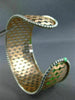 ESTATE LARGE 1.10CT DIAMOND 14KT 2 TONE GOLD MULTI WAVE FILIGREE BANGLE BRACELET