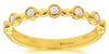 ESTATE .15CT DIAMOND 14KT YELLOW GOLD 3D BEZEL SEVEN STONE ETOILE FUN RING