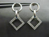 ESTATE .46CT DIAMOND 14K WHITE GOLD 3D CIRCLE & SQUARE HANGING EARRINGS F/G VSSI