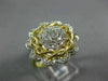 ESTATE WIDE .25CT DIAMOND 14KT YELLOW GOLD 3D CLUSTER FLOWER INFINITY FUN RING