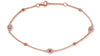 .44CT DIAMOND & AAA RUBY 14KT ROSE GOLD BY THE YARD EVIL EYE LUCKY FUN BRACELET