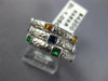 ESTATE WIDE 1.05CT AAA MULTI GEM 18KT WHITE GOLD 3D HAMMERED TRINITY RING #1650
