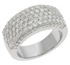 LARGE 2.22CT DIAMOND 14KT WHITE GOLD 3D CLASSIC MULTI ROW PAVE ANNIVERSARY RING