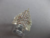 ESTATE LARGE 1.35CT DIAMOND 14KT WHITE GOLD ROUND & BAGUETTE V SHAPE CROWN RING