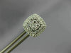 LARGE .67CT DIAMOND 18KT WHITE GOLD 3D SQUARE HALO CLUSTER STUD JACKET EARRINGS