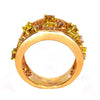 LARGE WHITE & CANARY 2.01CT DIAMOND 18KT YELLOW & ROSE GOLD MULTI SHAPE FUN RING