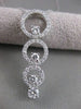 ESTATE 1.06CT DIAMOND 14K WHITE GOLD LONG DESIGNER CIRCLE JOURNEY PENDANT #2384