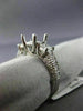 0.76CT ROUND & PRINCESS DIAMOND 14K WHITE GOLD SEMI MOUNT ENGAGEMENT RING #1609