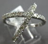 LARGE 1.10CT DIAMOND 14KT WHITE GOLD 3D CLASSIC CRISS CROSS X INFINITY LOVE RING