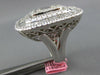 5.59CT DIAMOND 18K WHITE GOLD 3D ROUND & BAGUETTE BALLERINA SQUARE COCKTAIL RING