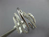 ESTATE LARGE .82CT DIAMOND 18KT WHITE GOLD 3D MULTI ROW CRISS CROSS FUN RING